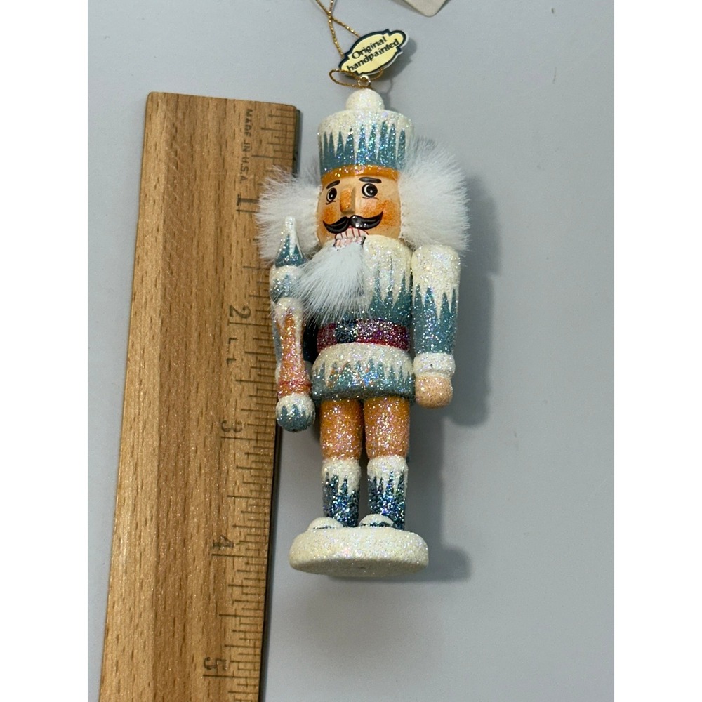 Kat'he Wohlfahrt German Nutcracker Ornament Handpainted Glittery Winter Soldier - Picture 2 of 9